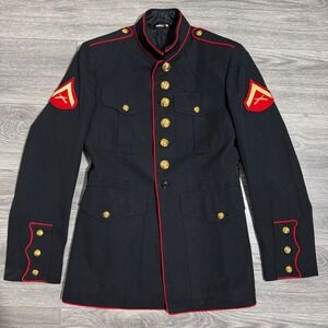 DSCP USMC Mens Dress Blues Uniform Coat Jacket 42R Blue Wool Crown Clothing Co